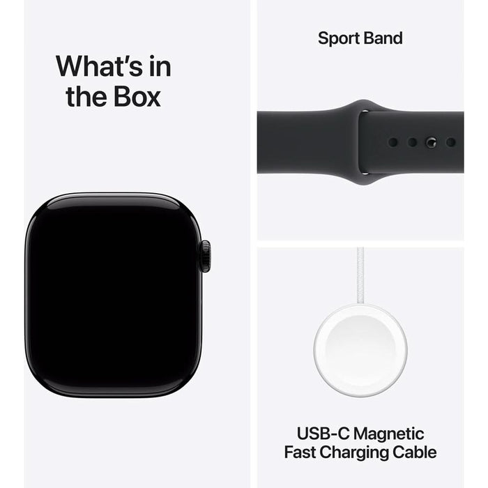 Apple Watch 11, GPS, 46 mm, Jet Black Aluminium Case, Black Sport Band - M/L WALTI
