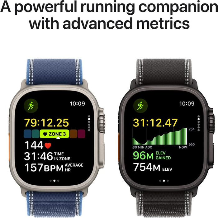 Apple Watch Ultra 3, GPS + Cellular, 49mm, Black Titanium Case, Black Titanium Milanese Loop - Large WALTI