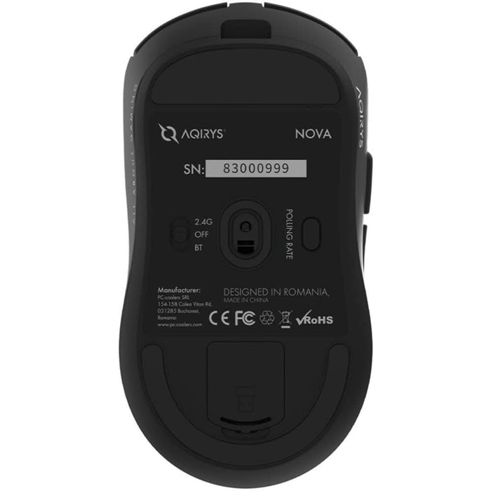 Mouse Gaming Wireless AQIRYS Nova, 30000 dpi, negru WALTI