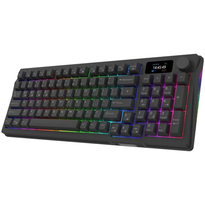Tastatura Gaming Wireless mecanica AQIRYS Atria, Bluetooth, USB, Layout US, negru WALTI