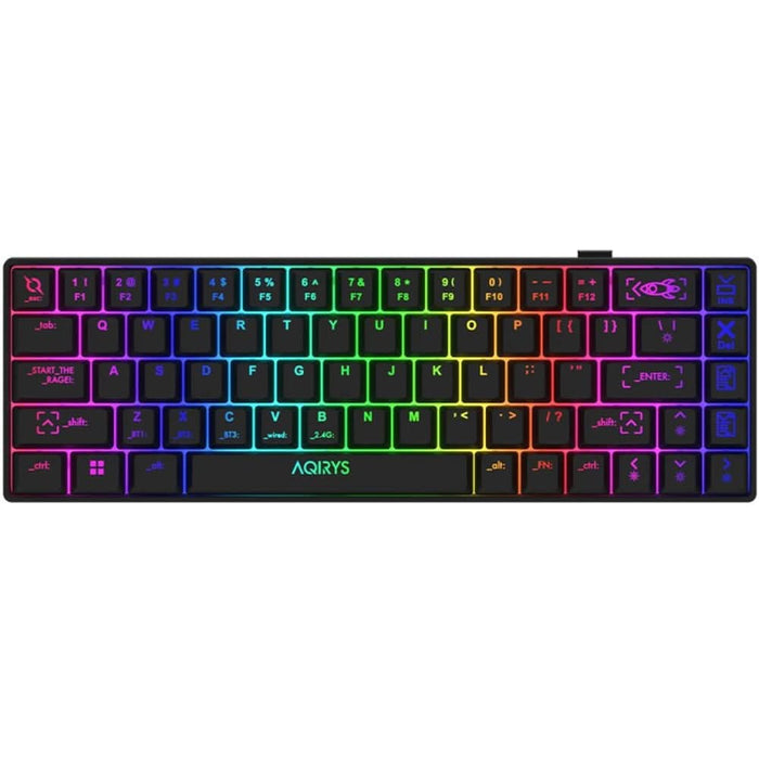 Tastatura Gaming Wireless mecanica AQIRYS Mira 2.0, Bluetooth, USB, Layout US, negru WALTI