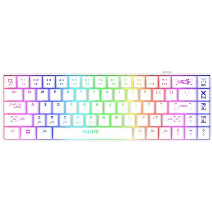 Tastatura Gaming Wireless mecanica AQIRYS Mira 2.0, Bluetooth, USB, Layout US, alb WALTI