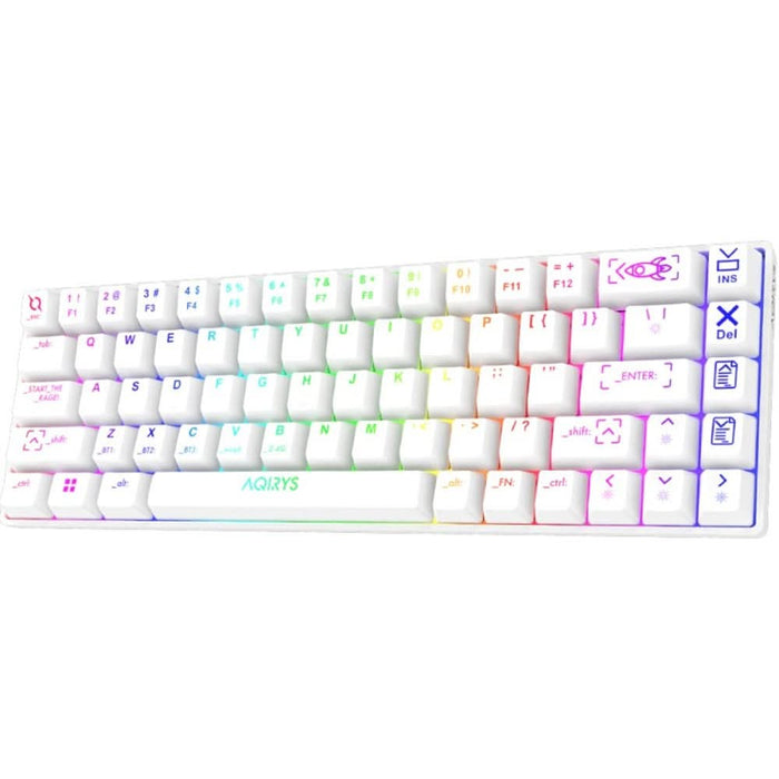 Tastatura Gaming Wireless mecanica AQIRYS Mira 2.0, Bluetooth, USB, Layout US, alb WALTI
