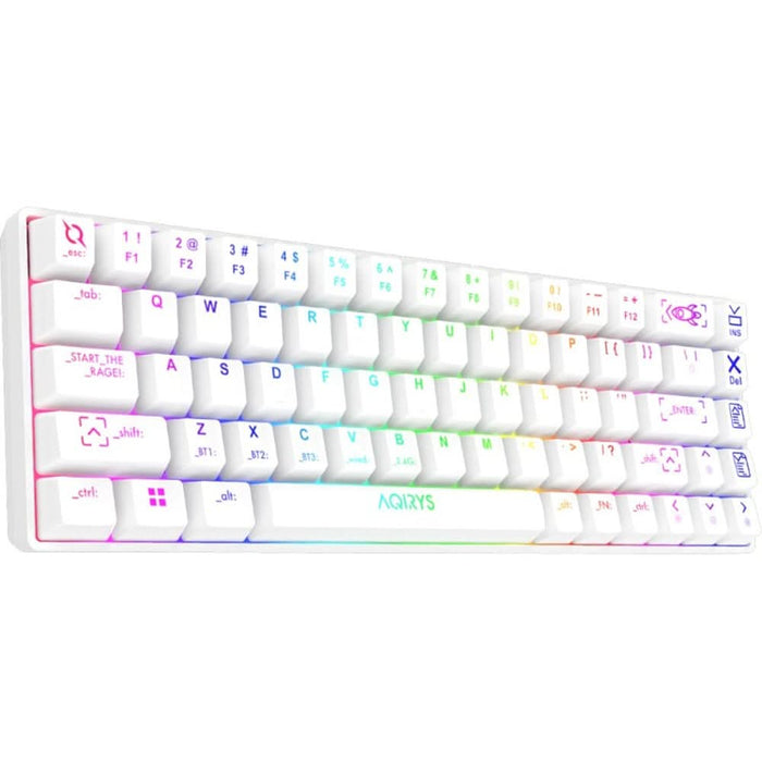 Tastatura Gaming Wireless mecanica AQIRYS Mira 2.0, Bluetooth, USB, Layout US, alb WALTI