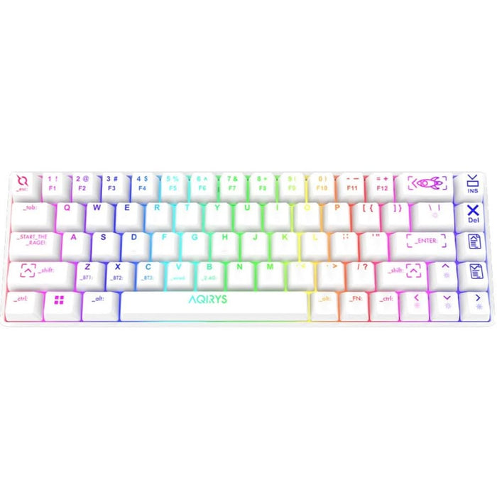 Tastatura Gaming Wireless mecanica AQIRYS Mira 2.0, Bluetooth, USB, Layout US, alb WALTI