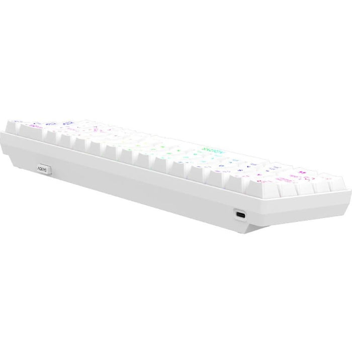 Tastatura Gaming Wireless mecanica AQIRYS Mira 2.0, Bluetooth, USB, Layout US, alb WALTI
