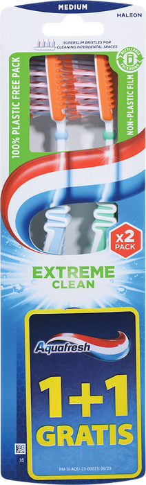 Aquafresh Periuță dinti Extreme Clean Medium Twin, 2 buc WALTI