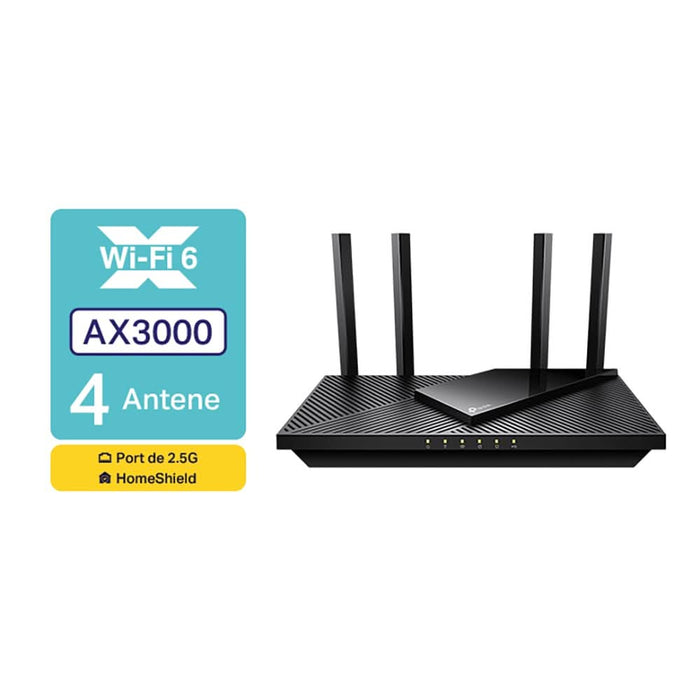 Router Wireless Gigabit TP-LINK Archer AX55 Pro, AX3000, Wi-Fi 6, Dual-Band 574+2402 Mbps, negru WALTI