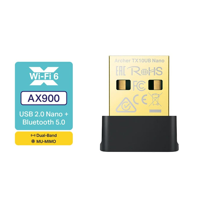 Adaptor nano USB Wireless TP-LINK Archer TX10UB Nano AX900, Dual-Band 287 + 600 Mbps, v5.3, negru - WALTI WALTI