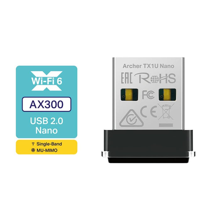 Adaptor nano USB Wireless TP-LINK Archer TX1U Nano AX300, 287 Mbps, negru WALTI