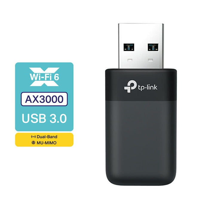 Adaptor USB Wireless TP-LINK Archer TX50U AX3000, Dual-Band 574 + 2402 Mbps, negru WALTI