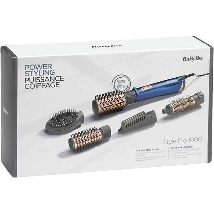 Perie rotativa BABYLISS AS966ROE, 1000W, 2 trepte temperatura, albastru WALTI
