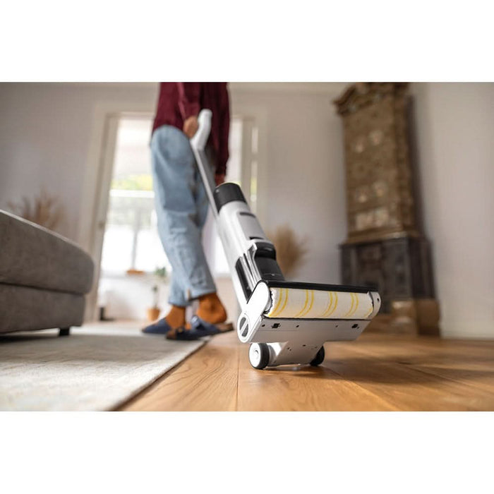 Aspirator vertical cu spalare KARCHER FCV 2 Natural 10561010, 0.42l, 21.6V, pana la 25min, alb-galben WALTI