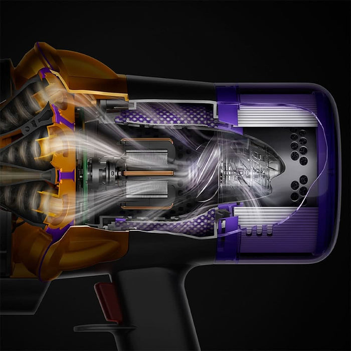 Aspirator vertical DYSON V15 Detect Absolute 49471901, 0.76l, autonomie max 60 min, Senzor Piezo, argintiu-galben WALTI