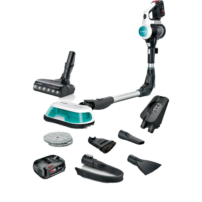 Aspirator vertical 2in1 BOSCH Unlimited 7 ProHygienic Aqua BCS712HYG5, 0.3l, 18V, autonomie max 80 min, alb-negru WALTI