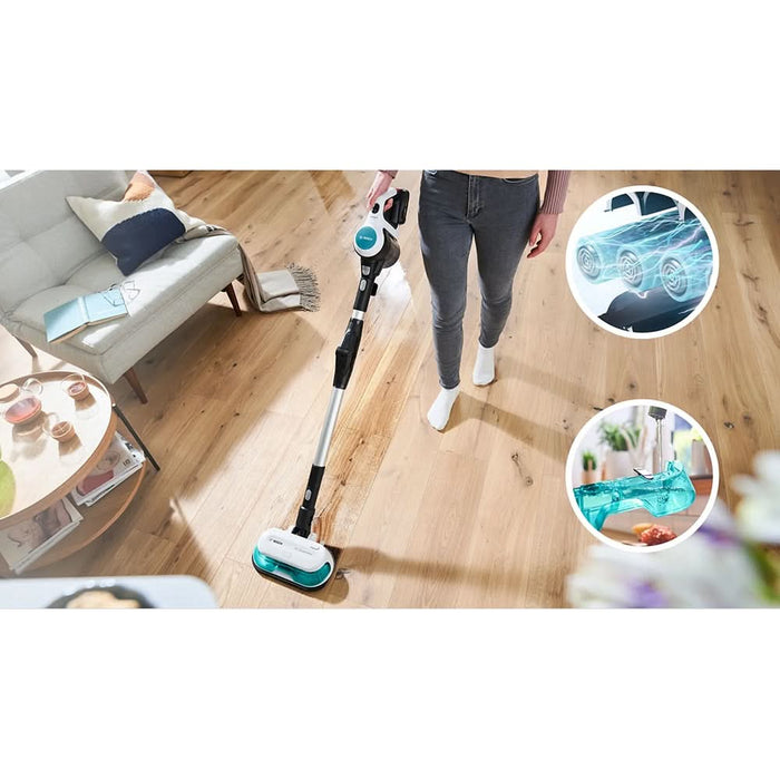 Aspirator vertical 2in1 BOSCH Unlimited 7 ProHygienic Aqua BCS712HYG5, 0.3l, 18V, autonomie max 80 min, alb-negru WALTI