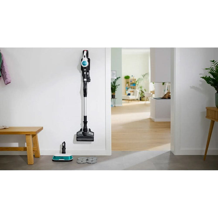 Aspirator vertical 2in1 BOSCH Unlimited 7 ProHygienic Aqua BCS71HYG3, 0.3l, 18V, autonomie max 40 min, alb-negru WALTI
