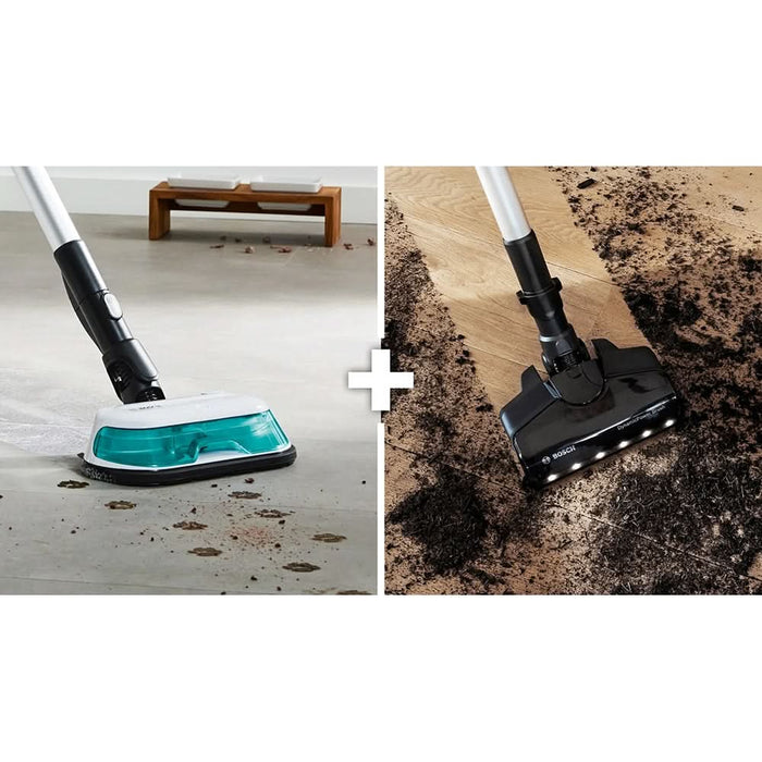 Aspirator vertical 2in1 BOSCH Unlimited 7 ProHygienic Aqua BCS71HYG3, 0.3l, 18V, autonomie max 40 min, alb-negru WALTI