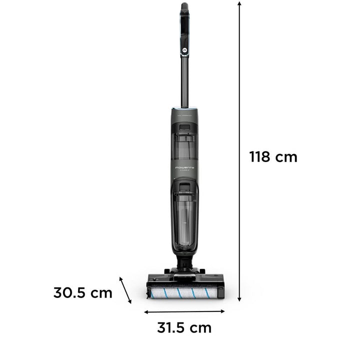 Aspirator vertical cu spalare ROWENTA X-Clean 4 GZ5035WO, 0.73l, 22V, autonomie max 50 min, functie autocuratare, negru WALTI