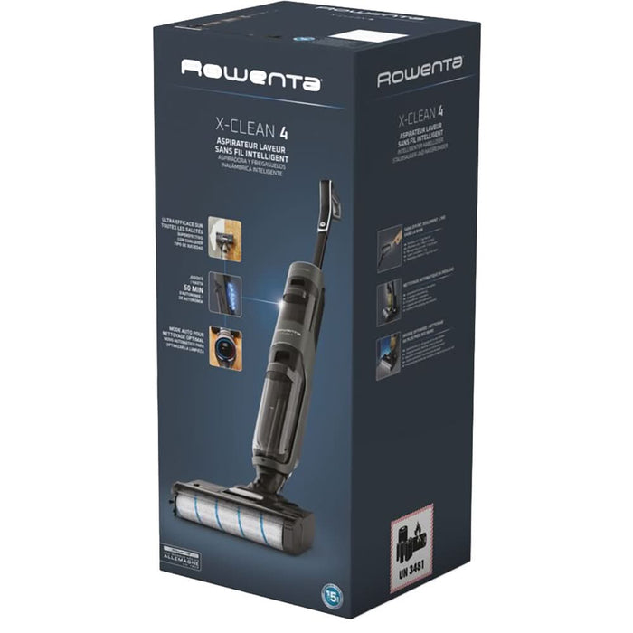 Aspirator vertical cu spalare ROWENTA X-Clean 4 GZ5035WO, 0.73l, 22V, autonomie max 50 min, functie autocuratare, negru WALTI