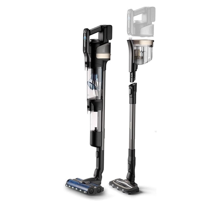 Aspirator vertical PHILIPS AquaTrio Seria 9000 XW9463/11, 0.45l, 25.2V, autonomie max 58 min, PowerCyclone Aqua, albastru-negru WALTI