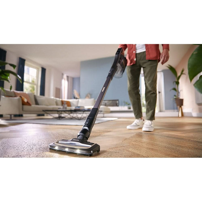 Aspirator vertical PHILIPS AquaTrio Seria 9000 XW9463/11, 0.45l, 25.2V, autonomie max 58 min, PowerCyclone Aqua, albastru-negru WALTI
