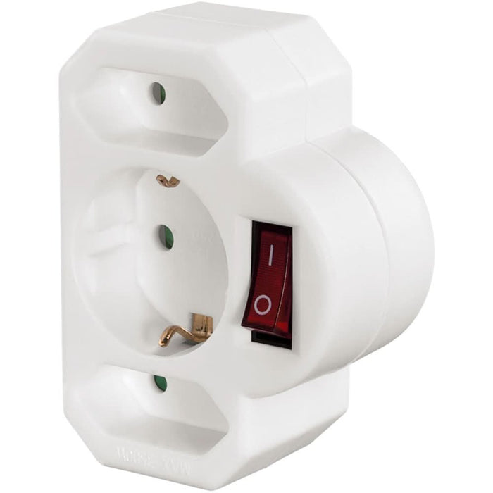 Adaptor priza HAMA 108846, EU, Schuko, alb WALTI