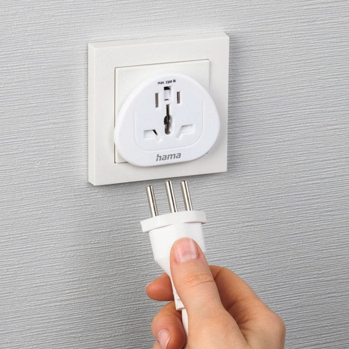 Adaptor priza HAMA 223455, Tip E si F, EU, alb WALTI