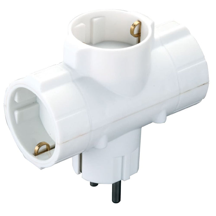Adaptor priza BACHMANN 349.202, 3 prize Schuko, alb WALTI