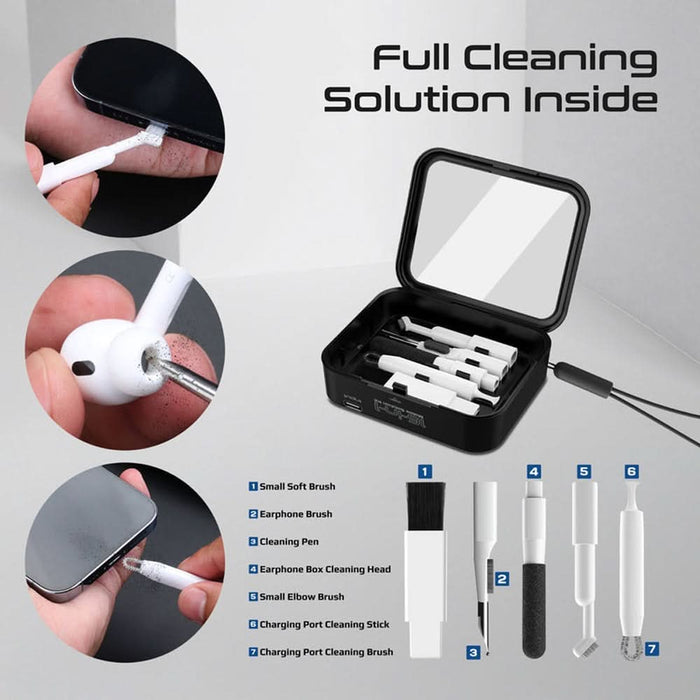 Kit multifunctional cu incarcator wireless PROMATE AuraKit, negru WALTI