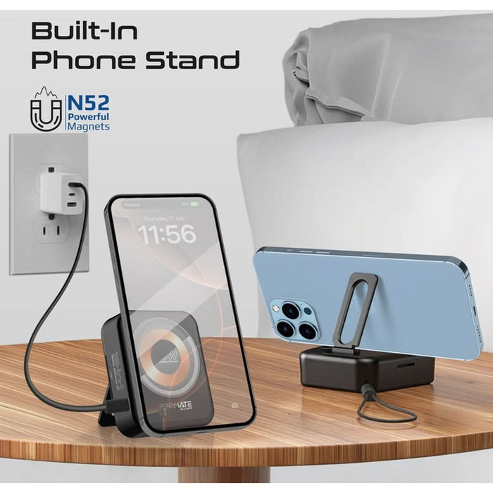 Kit multifunctional cu incarcator wireless PROMATE AuraKit, negru WALTI