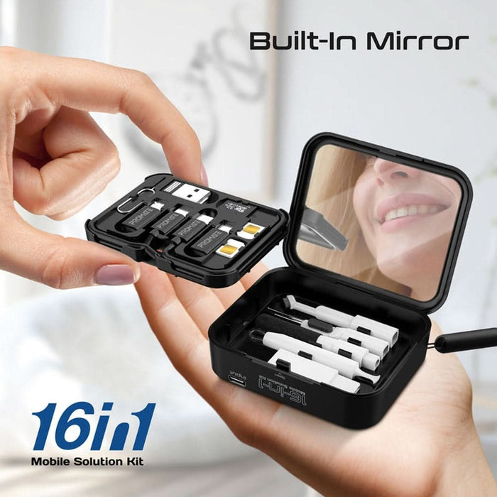 Kit multifunctional cu incarcator wireless PROMATE AuraKit, negru WALTI