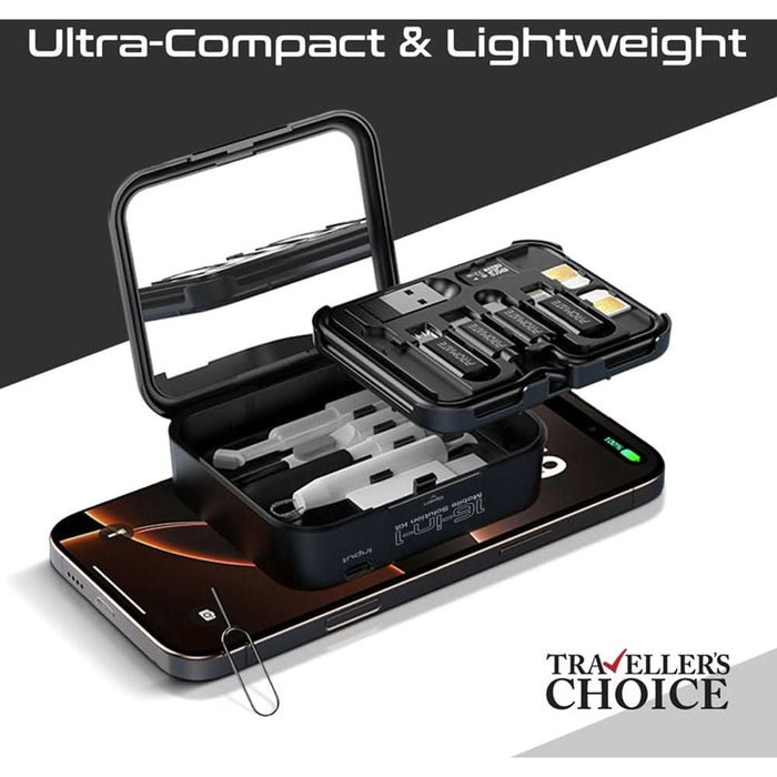 Kit multifunctional cu incarcator wireless PROMATE AuraKit, negru WALTI