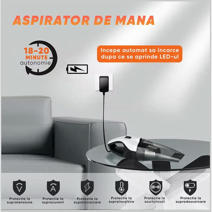Aspirator auto ROLL FAST 81810R, 150W, alb-negru WALTI