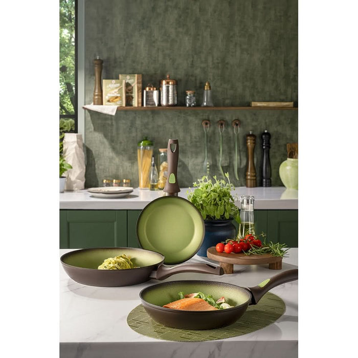 Tigaie AMERCOOK Avocado AC0108401.28, 28 cm, aluminiu forjat, negru-verde WALTI