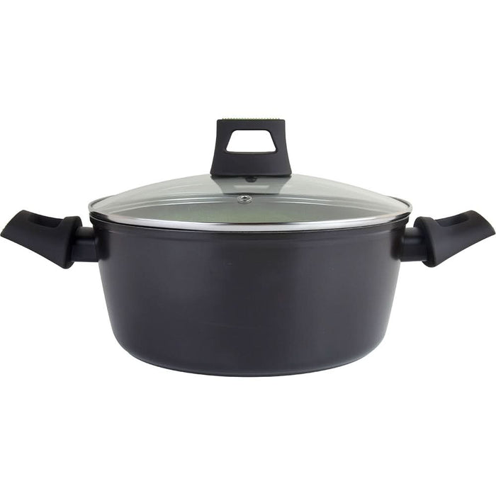 Cratita cu capac AMERCOOK Avocado AC0108405.24, 3.4l, 24 cm, aluminiu forjat, negru-verde WALTI