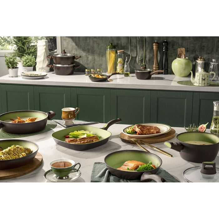 Tigaie AMERCOOK Avocado AC0108401.28, 28 cm, aluminiu forjat, negru-verde WALTI