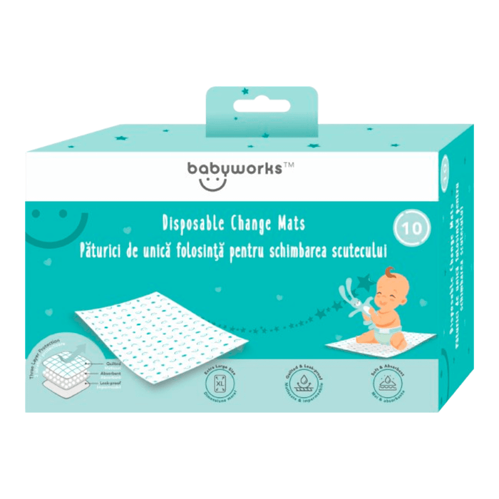 Baby Works Păturici de unică folosință pentru schimbarea scutecului, 10 buc WALTI