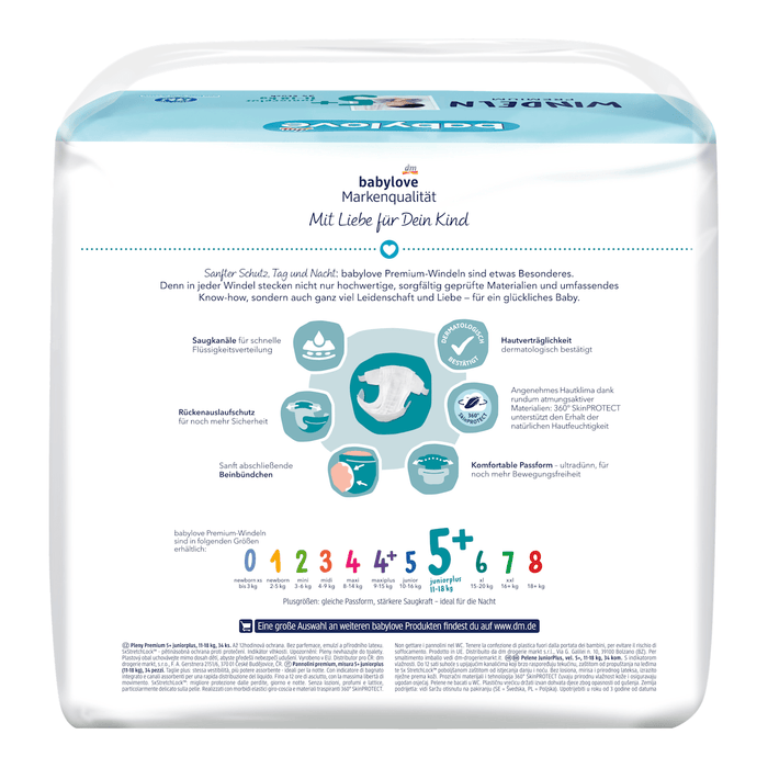 babylove Scutece premium numărul 5+, 34 buc WALTI