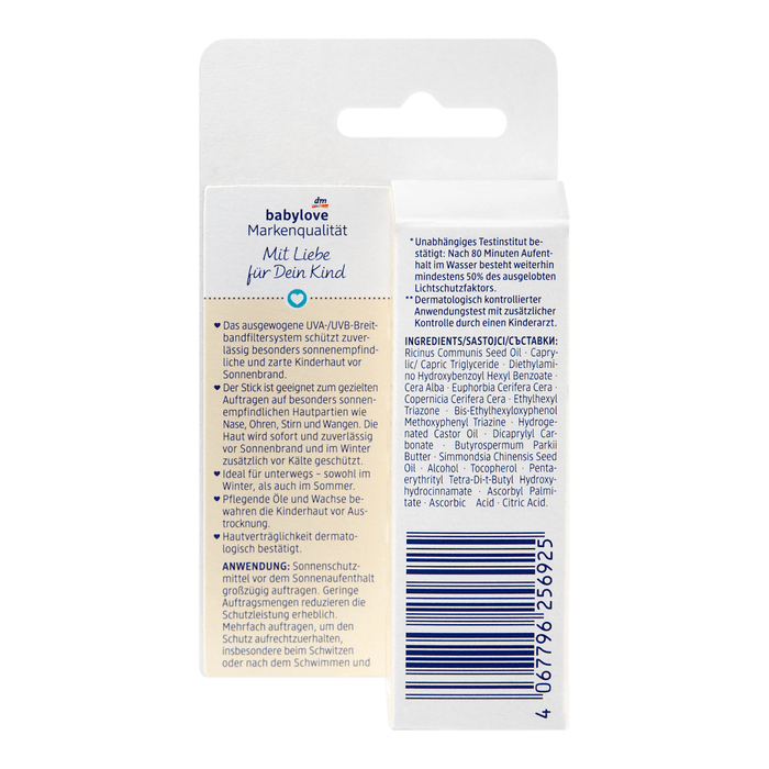 babylove Stick protecție solară Sensitive SPF50, 20 g WALTI