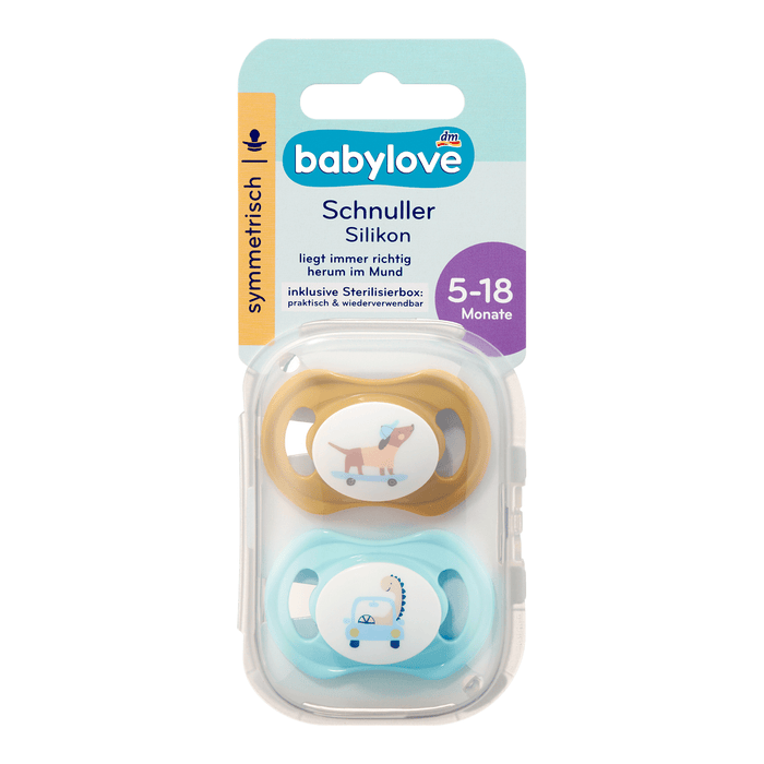 babylove Suzetă din silicon simetrică 5-18 luni, 2 buc WALTI