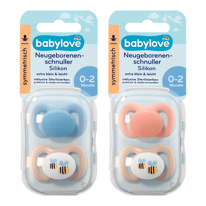 babylove Suzete simetrice pentru nou-născuți 0-2 luni, 2 buc WALTI