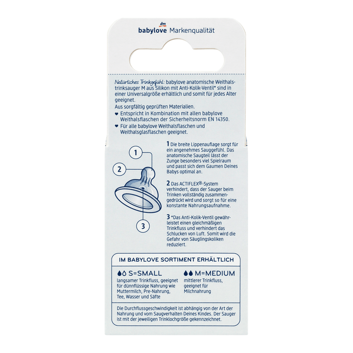 babylove Tetină anatomică din silicon pentru biberon 0+ luni, 2 buc WALTI
