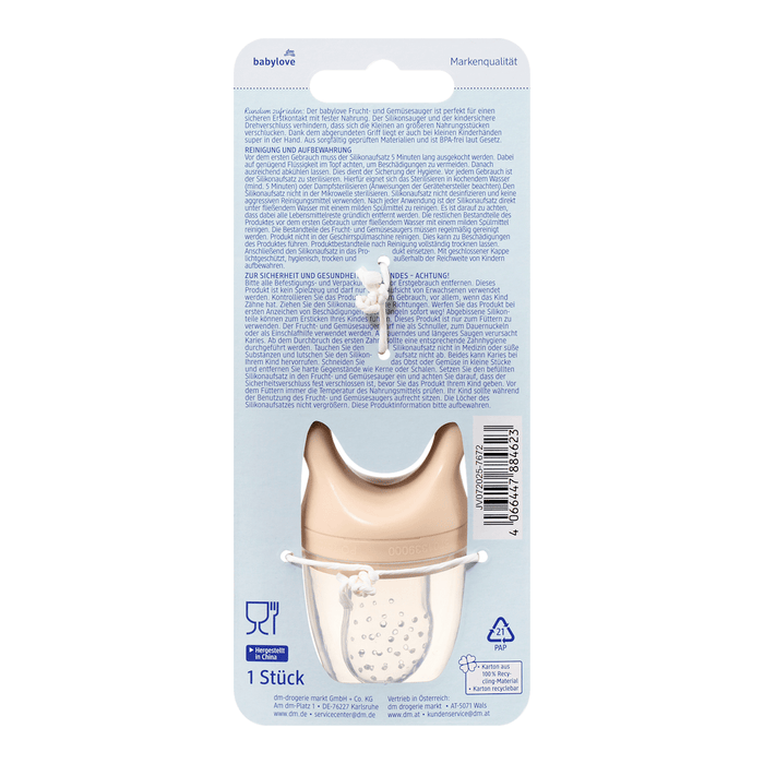 babylove Tetină pentru fructe și legume pisate, 1 buc WALTI