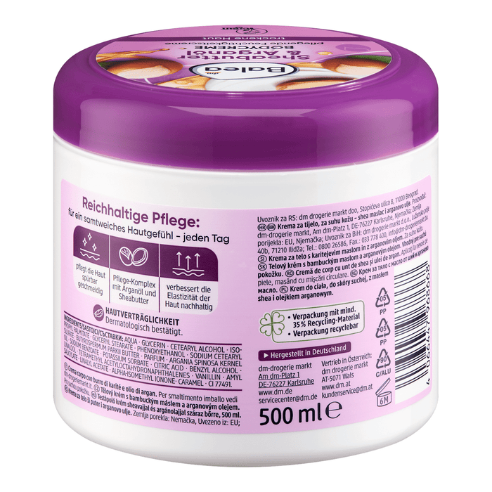 Balea Bodycreme Sheabutter & Arganöl, 500 ml WALTI