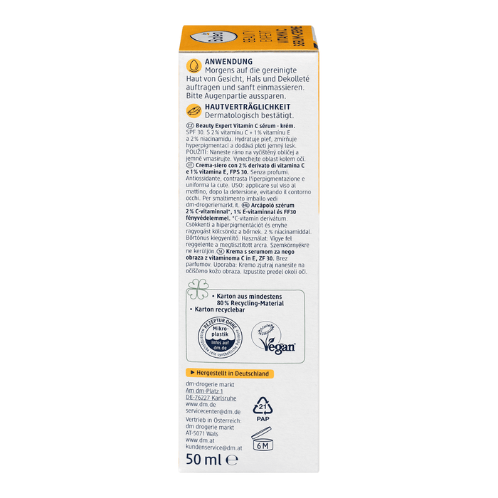 Balea Cremă-ser pentru față cu vitamina C și SPF30, 50 ml WALTI