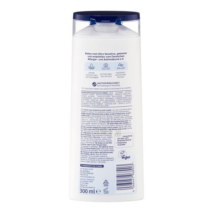 Balea med Loțiune de corp Ultra Sensitive cu sare din Marea Moartă, 300 ml - WALTI WALTI