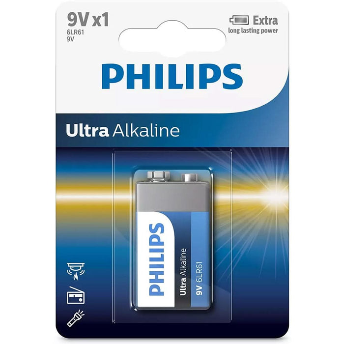 Baterie alcalina PHILIPS 6LR61, 9V, 1 buc WALTI