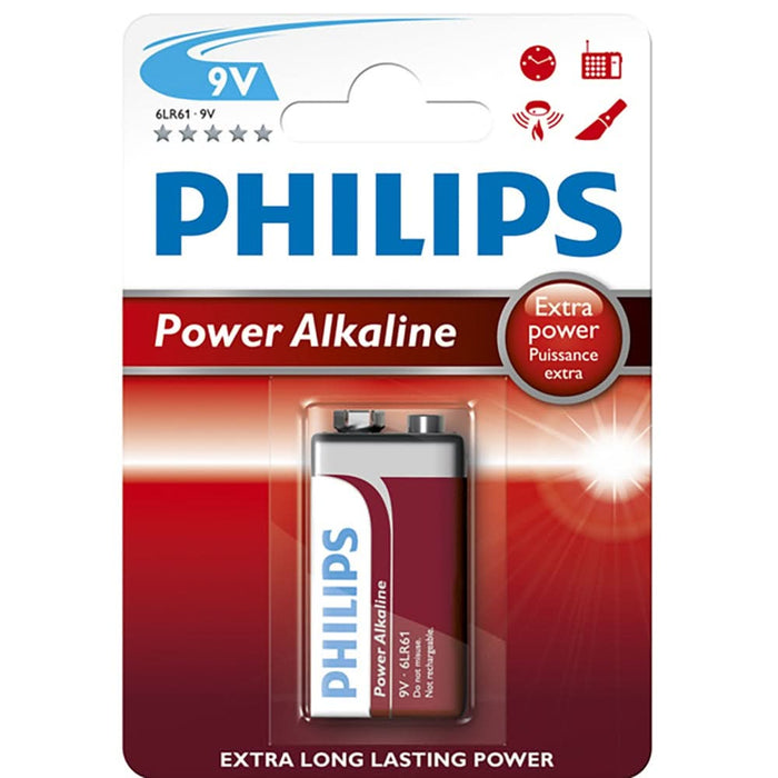 Baterie alcalina 9V PHILIPS 6LR61P1B/10 WALTI