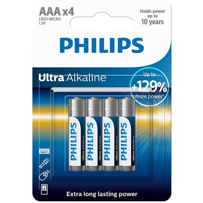 Baterie alcalina PHILIPS LR03E4B, AAA, 4 bucati WALTI